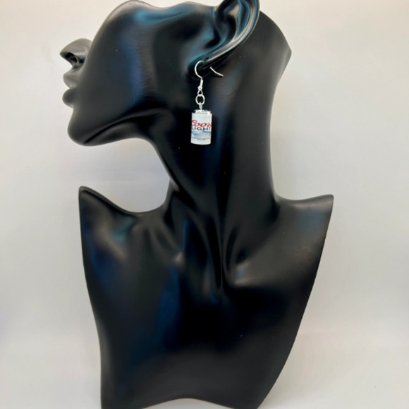 Coors Light Earrings - Beer Can Earrings - Alcohol Earrings - New Years Earrings - Picture 7 of 9